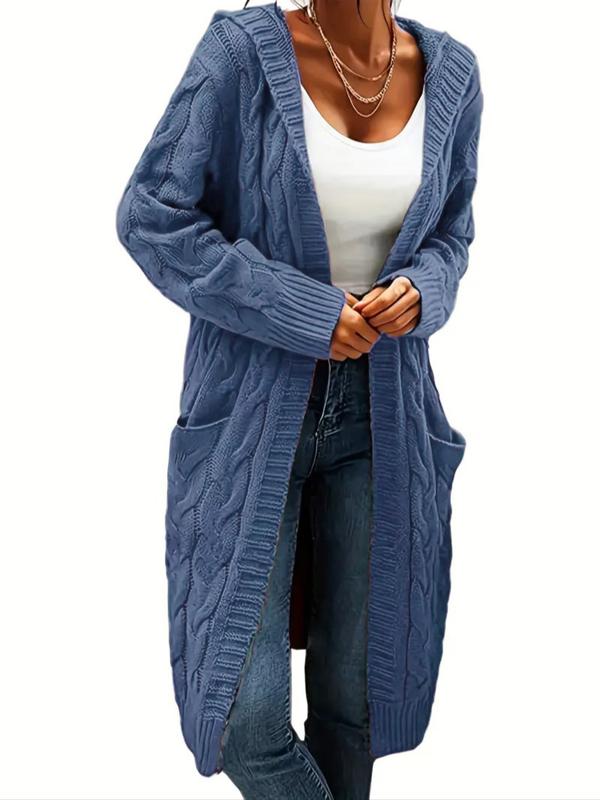 Laayla™ Cozy Hooded Knit Cardigan Long Sleeve Button Pocket Sweater