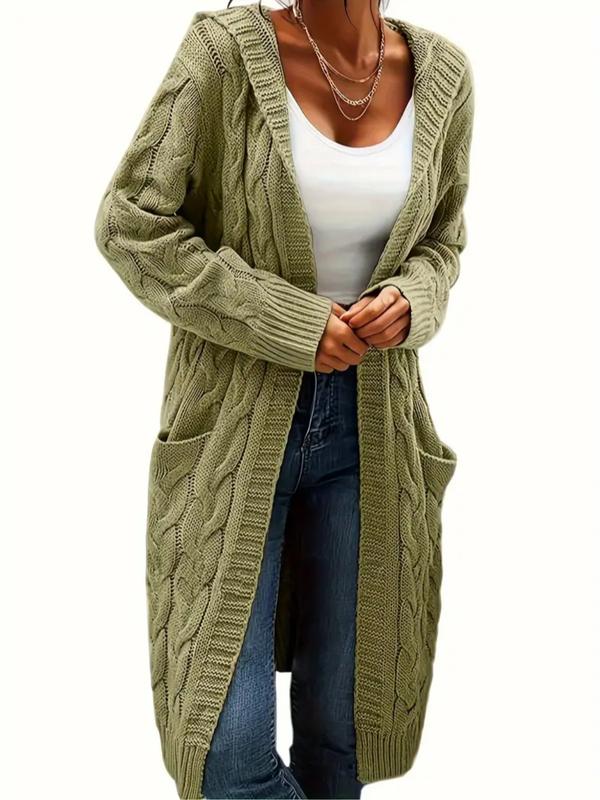 Laayla™ Cozy Hooded Knit Cardigan Long Sleeve Button Pocket Sweater