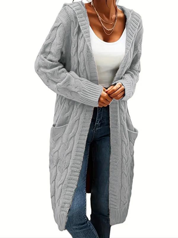 Laayla™ Cozy Hooded Knit Cardigan Long Sleeve Button Pocket Sweater